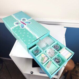 Colorbok Butterfly Scrapbook Supply Storage Box Lots of Embellishments